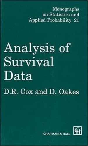 analysis of survival data monographs on statistics and applied probability 21 1st edition y d.r. cox, david