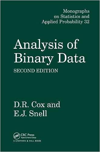 analysis of binary data monographs on statistics and applied probability 32 2nd edition d.r. cox, e. j. snell