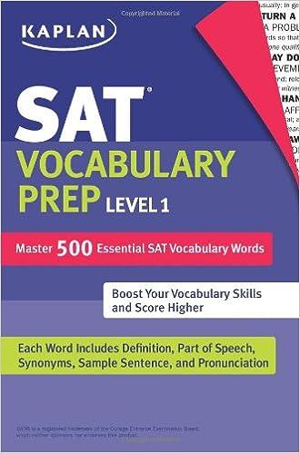 sat vocabulary prep level 1 4th edition kaplan 1419552228, 978-1419552229
