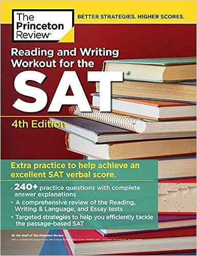 reading and writing workout for the sat 4th edition the princeton review 0525567941, 978-0525567943