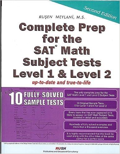 complete prep for the sat math subject tests level 1 and level 2 with 10 fully solved sample tests 2nd
