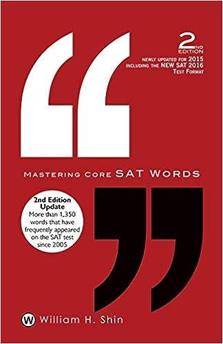 mastering core sat words 2nd edition william h. shin, hoon baik 1938462157, 978-1938462153