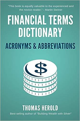 financial terms dictionary acronyms and abbreviations 1st edition thomas herold, wesley crowder 1521538220,