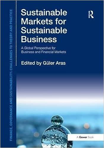 sustainable markets for sustainable business a global perspective for business and financial markets finance