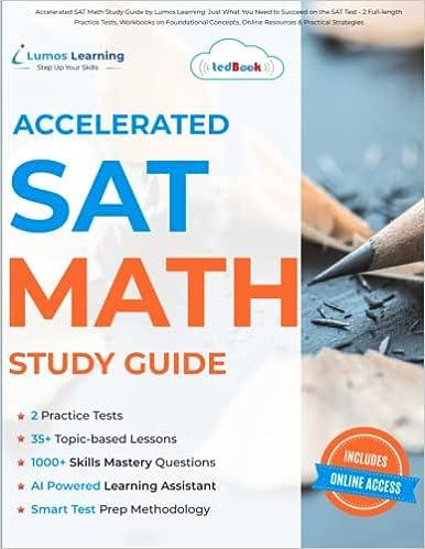accelerated sat math study guide 1st edition lumos learning 1099542332, 978-1099542336