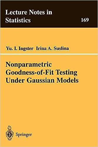 nonparametric goodness of fit testing under gaussian models 1st edition yuri ingster , i.a. suslina