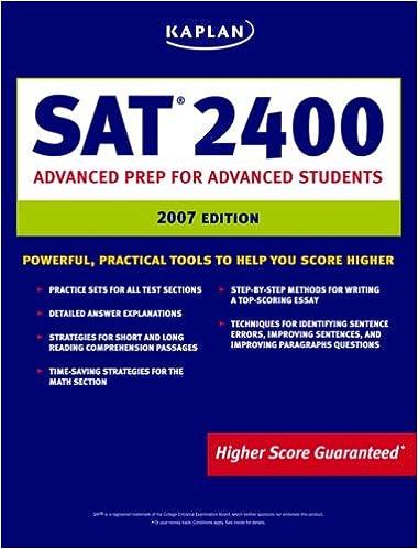 sat 2400 advance prep for advance students 2007 2007 edition kaplan 1419550918, 978-1419550911