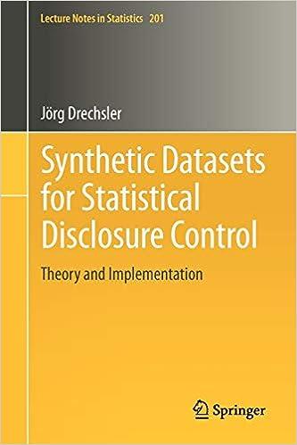 synthetic datasets for statistical disclosure control theory and implementation 1st edition jörg drechsler