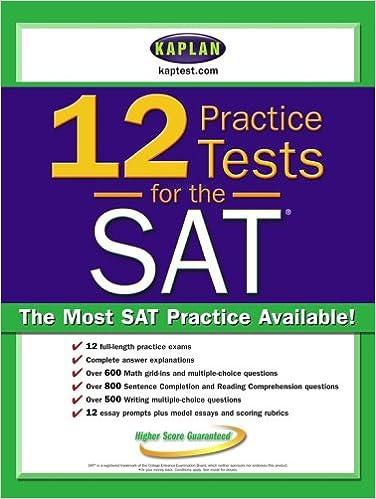 12 practice tests for the sat 1st edition kaplan 0743273370, 978-0743273374