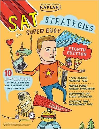 sat strategies for super busy students 8th edition kaplan 1419550187, 978-1419550188