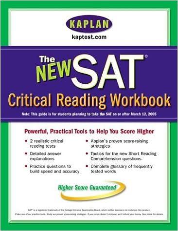 the new sat critical reading workbook 1st edition kaplan 0743260325, 978-0743260329
