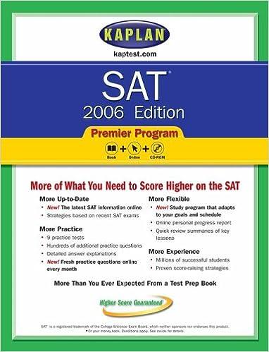sat premier program 2006 2006 edition kaplan 0743251814, 978-0743251815