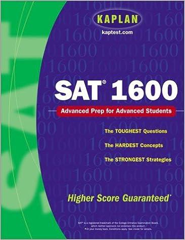 sat 1600 advanced pre for advanced students 1st edition kaplan 0743244397, 978-0743244398