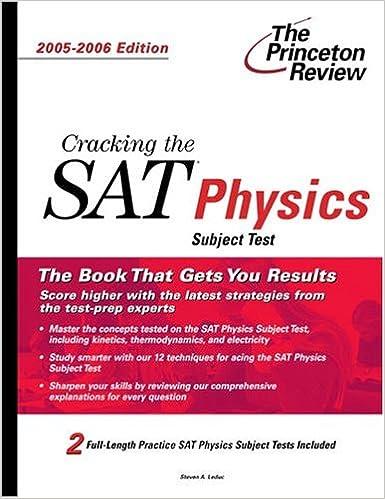 cracking the sat physics subject test 2005-2006 2006 edition princeton review 0375764526, 978-0375764523