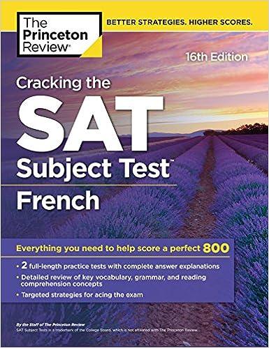 cracking the sat subject test in french 16th edition the princeton review 1524710776, 978-1524710774