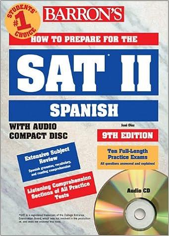 barrons how to prepare for the sat ii spanish 9th edition jose diaz 0764174606, 978-0764174605