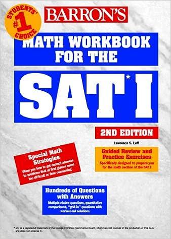 barrons math workbook for the sat i 2nd edition lawrence s. leff 0764107682, 978-0764107689