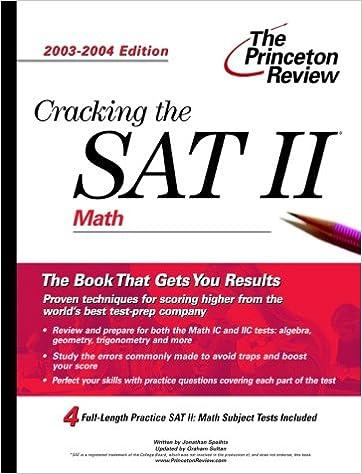 cracking the sat ii math 2003-2004 2004 edition the princeton review 0375762981, 978-0375762987