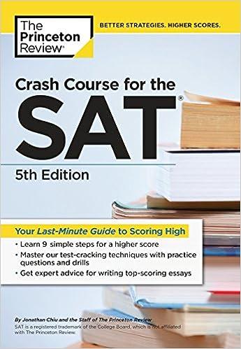 crash course for the sat 5th edition the princeton review 1101920491, 978-1101920497