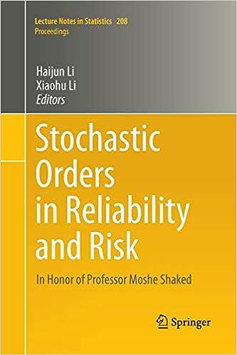 stochastic orders in reliability and risk in honor of professor moshe shaked 1st edition haijun li , xiaohu