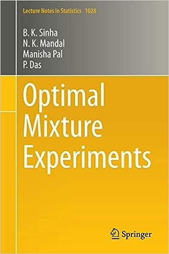 optimal mixture experiments 1st edition 8132217853 b.k. sinha , n.k. mandal, manisha pal, p. das 8132217853,