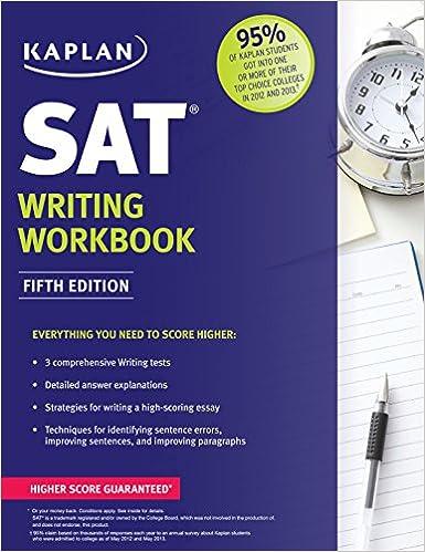 sat writing workbook 5th edition kaplan 1618655639, 978-1618655639