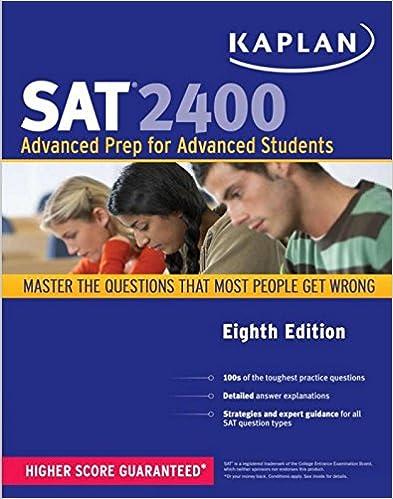 sat 2400 advance prep for advance students 8th edition kaplan 1609787072, 78-1609787073