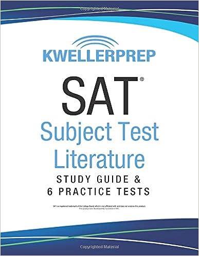 Kweller Prep SAT Subject Test Literature Study Guide And 6 Practice Test