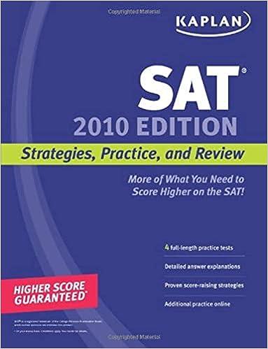 SAT Strategies Practice And Review  2010
