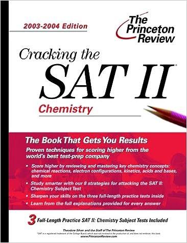 cracking the sat ii chemistry 2003-2004 2004 edition princeton review 0375762965, 978-0375762963