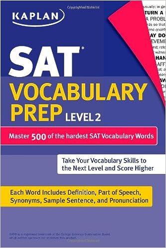 sat vocabulary prep level 2 master 500 of the hardest sat vocabulary words 1st edition kaplan 1419550144,