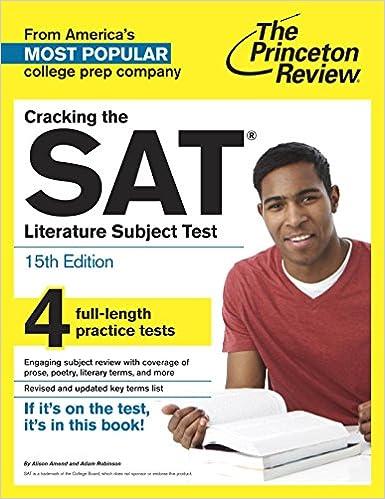 cracking the sat literature subject test 15th edition the princeton review 0804125643, 978-0804125642