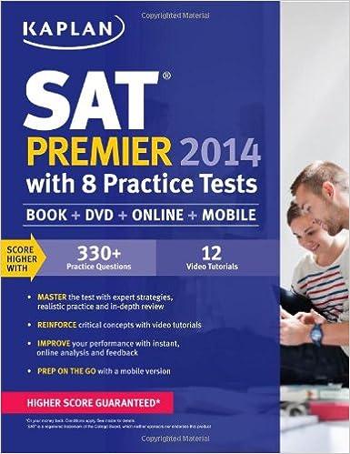 sat premier 2014 with 8 practice tests 2014 edition kaplan 1618650572, 978-1618650573