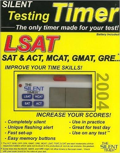 silent testing timer for lsat sat and act mcat gmat gre improve your time skill 1st edition silent technology