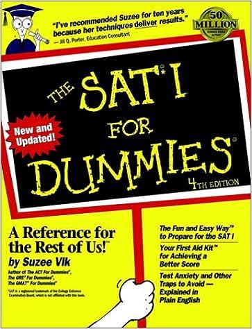 the sat i for dummies 4th edition suzee vlk 0764551485, 978-0764551482