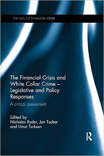 the financial crisis and white collar crime legislative and policy responses a critical assessment 1st