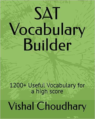 sat vocabulary builder 1200 useful vocabulary for a high score 1st edition vishal choudhary 1070484245,