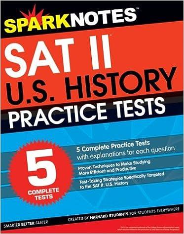 sat ii us history practice tests 1st edition sparknotes 158663870x, 978-1586638702