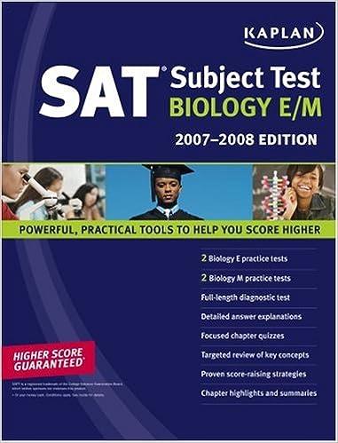 sat subject test biology e/m 2007-2008 2008 edition kaplan 1419551000, 978-1419551000