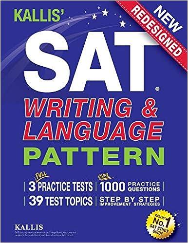 sat writing and language pattern 1st edition kallis 0997266945, 978-0997266948