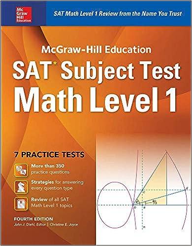 sat subject test math level 1 4th edition john diehl 1259583694, 978-1259583698