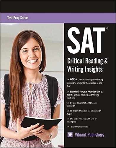 sat critical reading and writing insights 1st edition vibrant publishers 1511520825, 978-1511520829