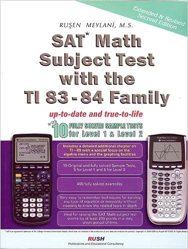 sat math subject test with ti 83-84 family 2nd edition rusen meylani 0974886890, 978-0974886893