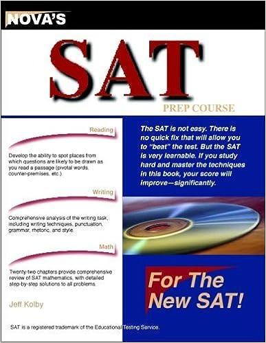 sat prep course for the new sat 1st edition jeff kolby 1889057282, 978-1889057286