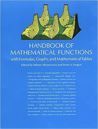handbook of mathematical functions with formulas graphs and mathematical tables 1st edition milton