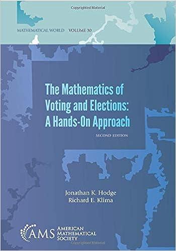 the mathematics of voting and elections a hands on approach 2nd edition jonathan k. hodge, richard e. klima