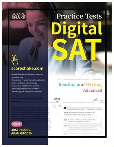 scoreshake digital sat reading and writing advanced 1st edition justin song b0c5kndmld, 979-8988359708
