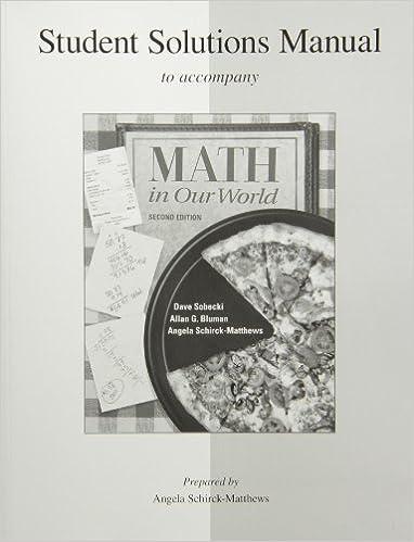 mathematics in our world 2nd edition david sobecki, allan bluman 0073052671, 978-0073052670