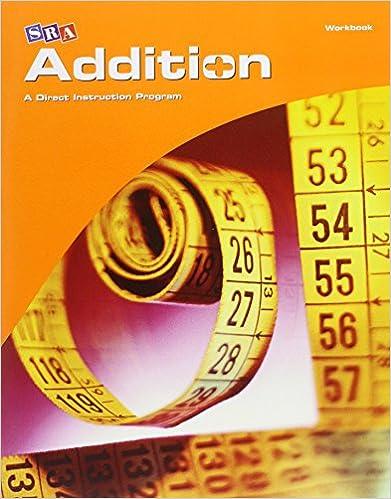 SRA Corrective Mathematics Addition A Direct Instruction Program Workbook