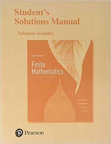 student solutions manual for finite mathematics and its applications 12th edition larry goldstein, david